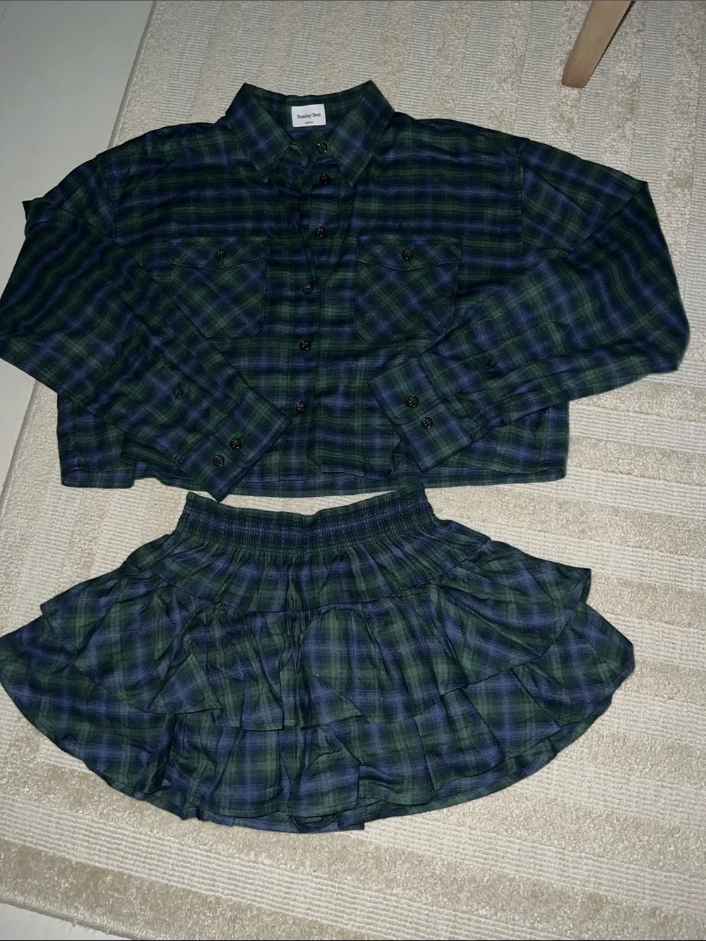 Aritzia Sunday Best Anders Check 2 Pc Set